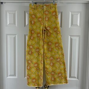 *Rare* Zara The Marine Straight Floral Print Wide-Leg Pants. Great condition!